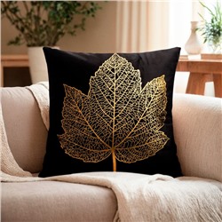 Наволочка декоративная Этель «Листок» 42×42 см, велюр
