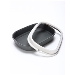 Лоток для кошек Фур-Мур 48×35.5 см с бортом + совок, Soft-touch, смоки