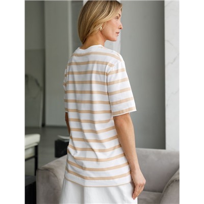 Свободная футболка с принтом из премиального хлопка с эластаном