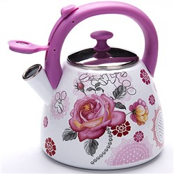 23940 Чайник ЭМАЛЬ 2,8л с/свист. ЦВЕТЫ МВ (х6)