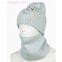 02-5-R Комплект для девочки флис (колпак+снуд) (52-54)
