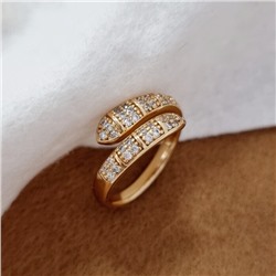 Кольцо коллекция "Xuping" покрытие позолота 18К, вставка: фианиты, р 17, арт.101.054-17