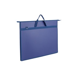 УЦЕНКА Папка А2 с ручками пластик молния сверху 650×480×50 мм ПР 6, плеч.ремень, Синий