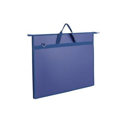 УЦЕНКА Папка А2 с ручками пластик молния сверху 650×480×50 мм ПР 6, плеч.ремень, Синий