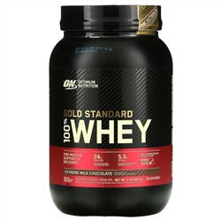 Optimum Nutrition, Gold Standard, 100% Whey, с насыщенным вкусом молочного шоколада, 909 г (2 фунта)