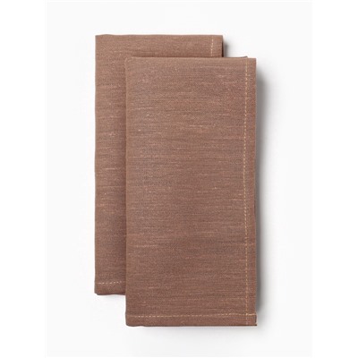 Набор салфеток с декоративными кольцами Этель Sand, 40×40 см - 2 шт., 100% лён