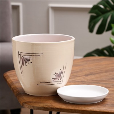 Горшок для цветов «Квартет», 2.5 л, d=19 см, h=18 см, керамический, с поддоном