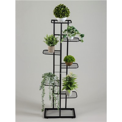 Подставка для цветов Greengo, 7 полок, 43×22×126 см, напольная, металл, чёрная