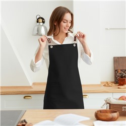 Фартук кухонный «Этель» Minimalist design, 60×70 см, лён 45%, хлопок 55%, 395 г/м², чёрный