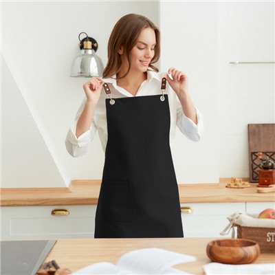 Фартук «Этель» Minimalist design, 60×70 см, dark, лён 45%, хлопок 55%, 395 г/м²