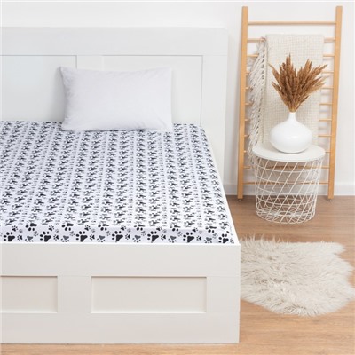 Простыня евро LoveLife Cat, 220×240 см, 100% хлопок, поплин 125 г/м²