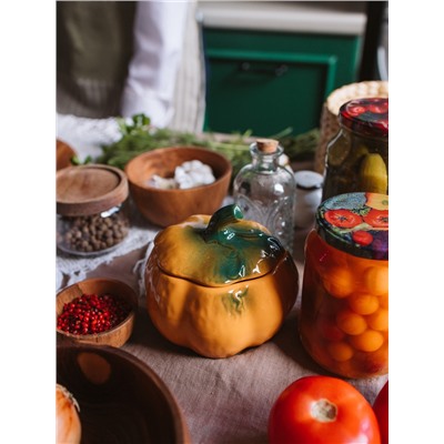 Горшок для запекания Борисовская керамика «Тыква», 2.4 л, оранжевый