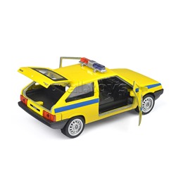 Машина металл LADA-2108 "Спутник" полиция 12 см, (двери, свет-звук)