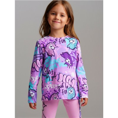 Фуфайка трикотажная для девочек (футболка с длинными рукавами)