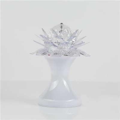 Ночник проектор «Цветок» 12.5 см, свечение RGB, 220 В, белый