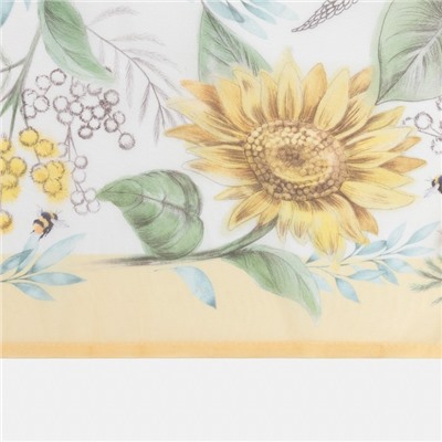 Тюль с подхватом и ламбрекеном «Солнечные цветы», 250×200 см, 100% п/э, вуаль