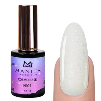 MANITA База для ногтей камуфлирующая с блестками №01 / Cosmo Base, 10 мл 23268