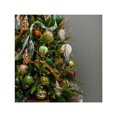 Гирлянда «Конский хвост» 10 нитей по 1 м, IP20, медная нить, 100 LED, 2 режима, батарейки AAх3 (нет в комплекте), свечение тёплое белое