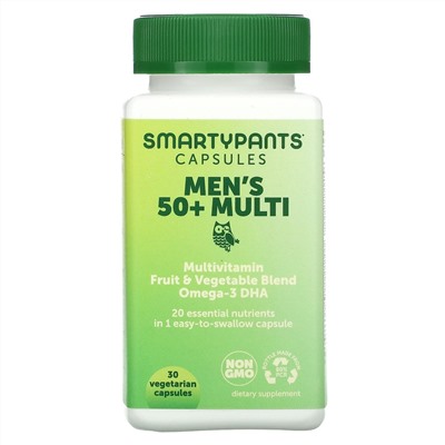 SmartyPants, Mens 50+ Multi, 30 Vegetarian Capsules