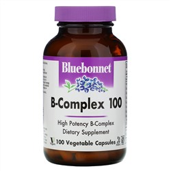 Bluebonnet Nutrition, B-Complex 100, витамины группы B, 100 вегетарианских капсул
