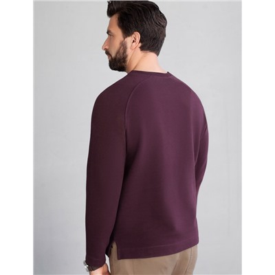 Джемпер базовый из мягкого фактурного трикотажа с круглым воротом