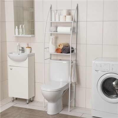 Стеллаж над унитазом, 50×32×166 см, белый