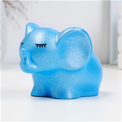 Декоративное кашпо для цветов «Спящий слоник», h=8 см, гипс, голубое