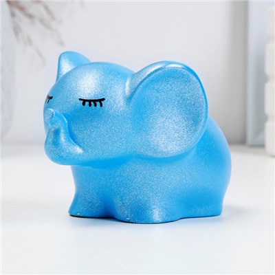 Декоративное кашпо для цветов «Спящий слоник», h=8 см, гипс, голубое