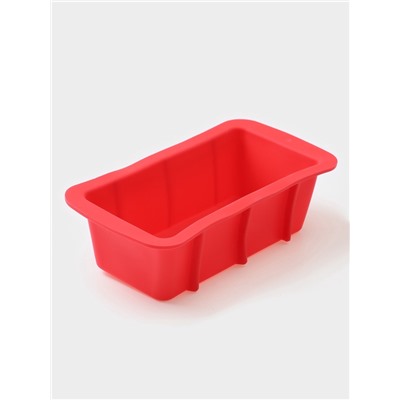 Форма для выпечки Доляна «Хлеб», силикон, 16.7×8.5×4.8 см, внутр.размер 14.7×6.5 см, красная