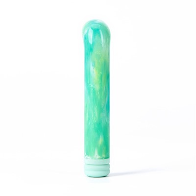 Зеленый компактный вибратор из стекла Magic Cane - 12 см.