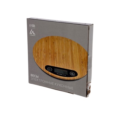 УЦЕНКА Весы кухонные Luazon LVE-029 «Бамбук», электронные, до 5 кг
