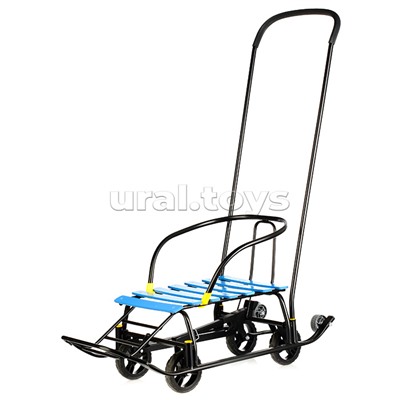 Санки детские "Мишутка-1" Универсал (черный-голубой) в коробке