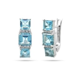 Серьги из серебра топаз, Сара