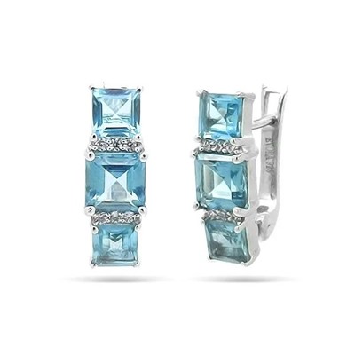 Серьги из серебра топаз, Сара