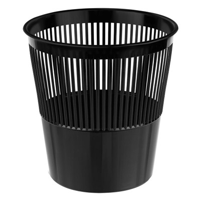 Корзина для бумаг  9 литров черная сетчатая КР21 Стамм