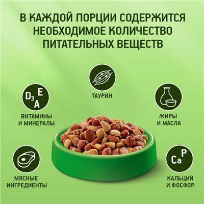 Сухой корм KiteKat «Мясной пир» для кошек, 15 кг