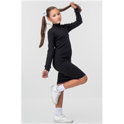 Платье-водолазка в рубчик для девочки Happyfox