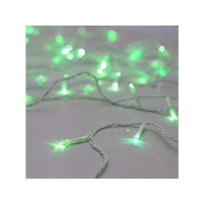 Гирлянда «Нить» 5 м, IP20, белая нить, 50 LED, 8 режимов, 220 В, свечение зелёное