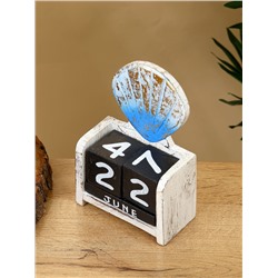 Календарь настольный «Морская ракушка», 11×5×14 см, дерево, бело-золотой