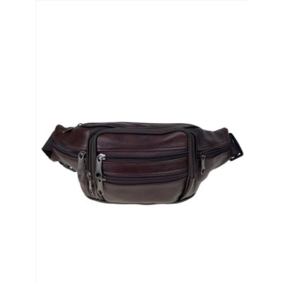 Мужская сумка на пояс из натуральной кожи, цвет коричневый