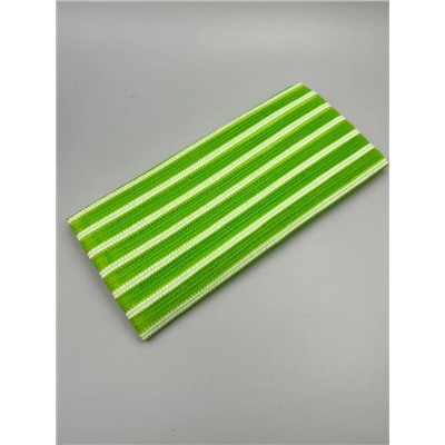 Bath Towel Мочалка-полотенце для душа с пилинг-эффектом / Stripe Long Exfoliating Towel, зелёная полоска 28181