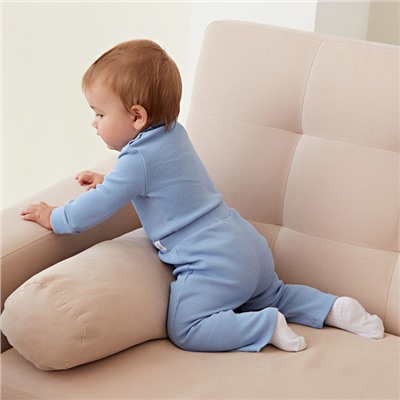 Брюки (клеш) для девочки MINAKU, рост 74-80 см, пыльно-голубые