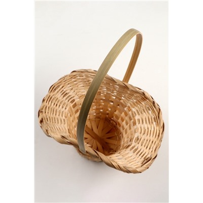 Корзина плетёная, 21×18×14 см, ручка h=15 см, бамбук, натуральный цвет