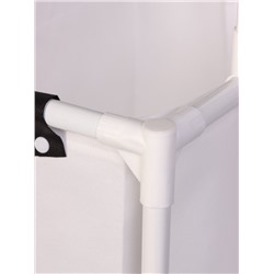 Корзина для белья складная Доляна, 28×39×95 см, чёрная, белая