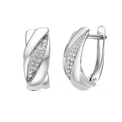 Серьги из серебра куб.циркон., В10-1291