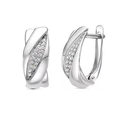 Серьги из серебра куб.циркон., В10-1291