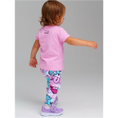 Комплект детский трикотажный для девочек: фуфайка (футболка), брюки (легинсы)