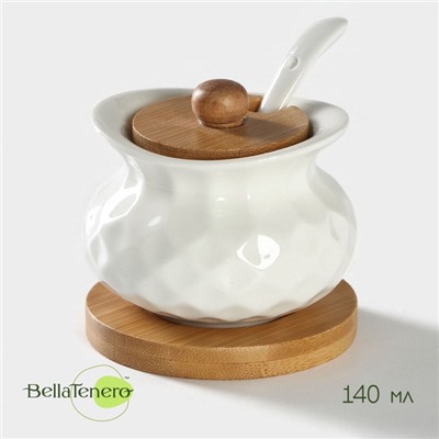 УЦЕНКА Сахарница «Bella Tenero» на подставке с ложкой, 8.2 см × 8.2 см