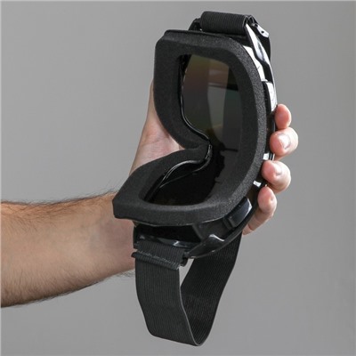 Очки-маска для езды на мототехнике, стекло хамелеон, чёрные