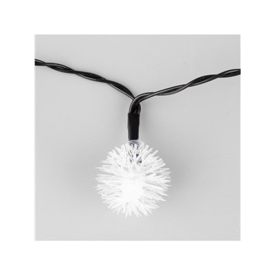 Гирлянда «Нить», 4.5 м, уличная, с насадками «Ёжики», IP44, 30 LED, 2 режима, солнечная батарея, тёмная нить, свечение синие/фиолетовое/розовое